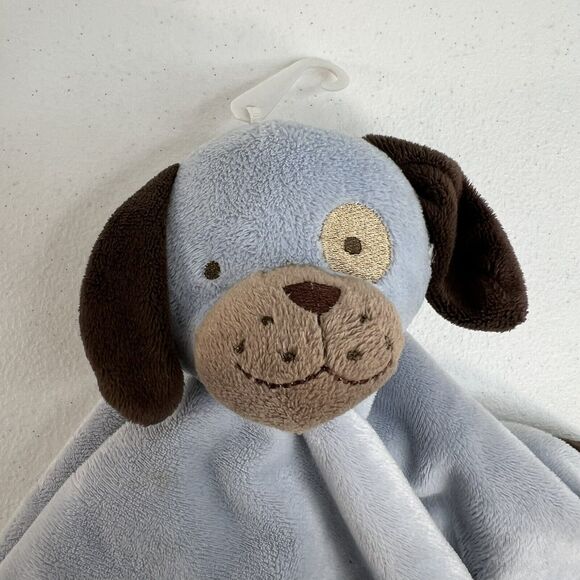 Tiddliwinks Security Blanket Blue Dog Lovey Lovie Baby Blue Brown 13" Square - Picture 3 of 9